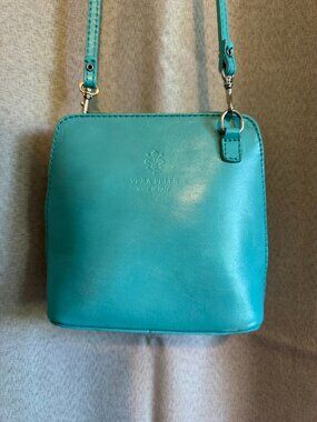 Vera Pelle teal crossbody bag